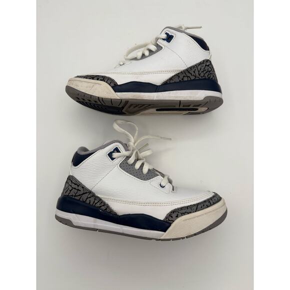 Nike Air Jordon 3 Retro Midnight Navy Sneakers Size Kids 13C - Picture 9 of 9